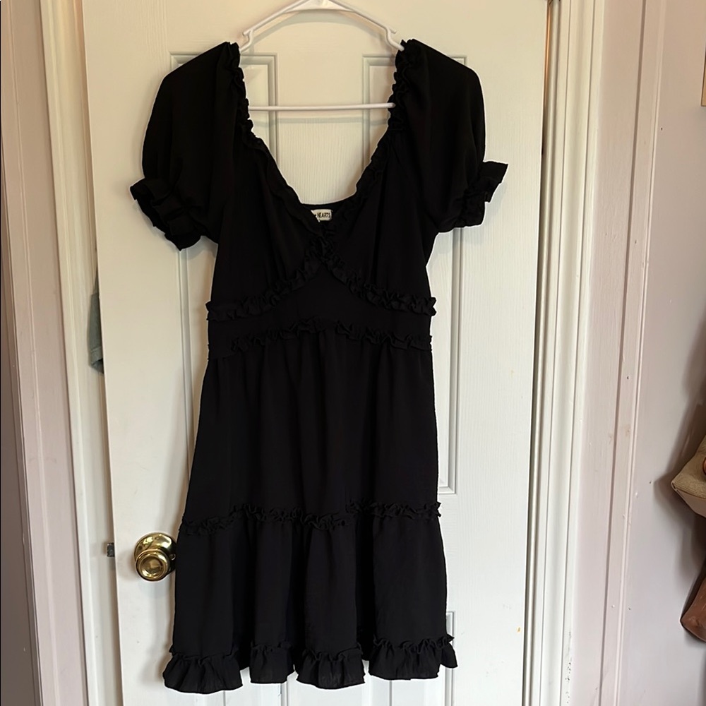 Elegant Black Ruffle Dress